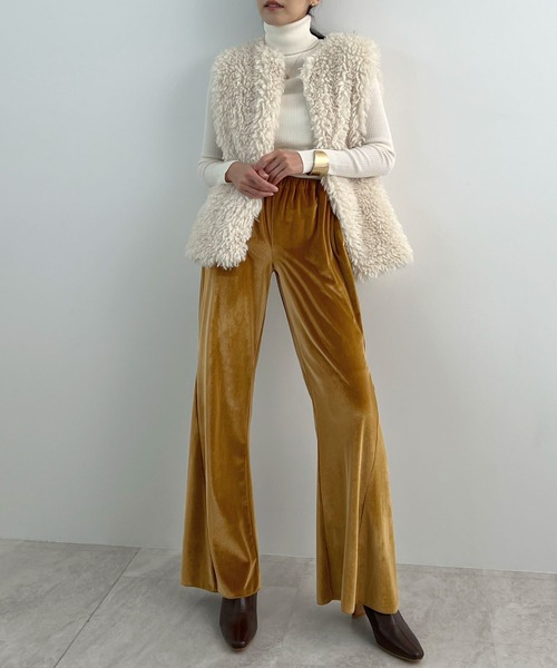 Futier land(フューティアランド)の「ベロアパンツ(その他パンツ・レディース・ダークブラウン/マスタード・FREE)」の12枚目の写真