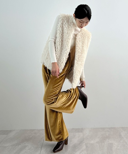 Futier land(フューティアランド)の「ベロアパンツ(その他パンツ・レディース・ダークブラウン/マスタード・FREE)」の15枚目の写真