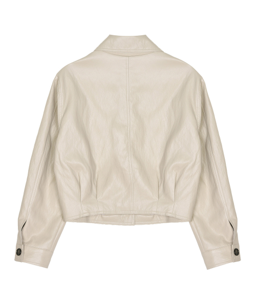 NICK&NICOLE(ニックアンドニコール)の「CUTING LINE LEATHER JACKET_CREAM(ライダースジャケット・レディース・その他・FREE)」の2枚目の写真