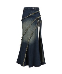 VIVAMUS（ヴィヴァムス）の「TIERED LACE DENIM SKIRT（デニムスカート）」