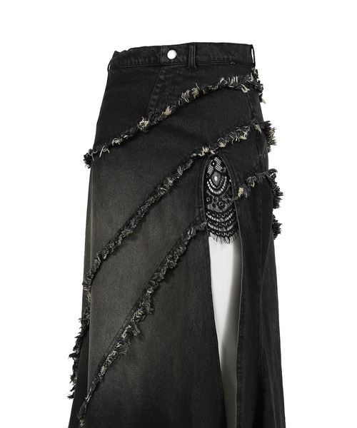 スカート VIVAMUS APYMMETRY DAMAGE MAXI SKIRT DAMAGE DENIM MAXI SKIRT（スカート）｜VIVAMUS（ヴィヴァムス）の