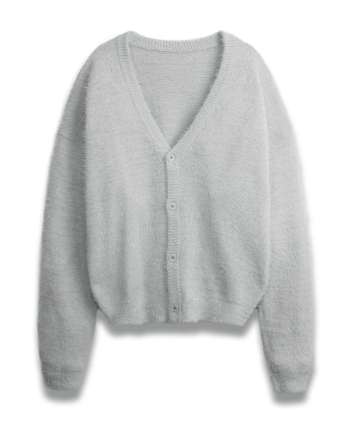 ノマド ヘアリー カーディガン ICE GREY