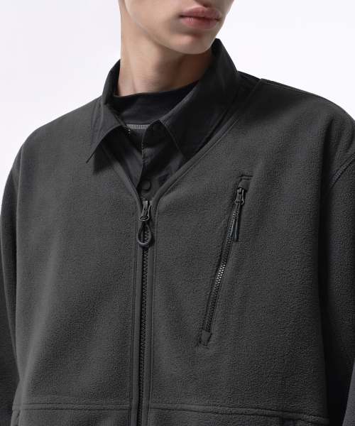 MUSINSA STANDARD（ムシンサスタンダード）の「シティレジャーポーラフリースVネックジャケット[グレー]（その他アウター・メンズ・その他・MEDIUM/LARGE/X-LARGE/XX-LARGE）」の6枚目の写真