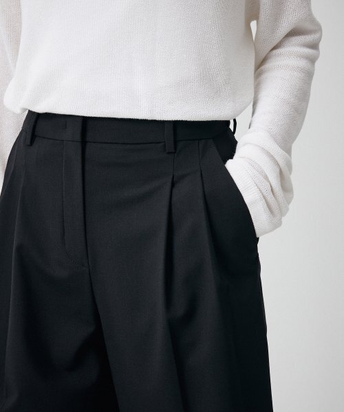MUSINSA STANDARD WOMAN（ムシンサスタンダードウーマン）の「ウィメンズサマーウールバミューダヒドンバンディングハーフスラックス[ブラック]（その他パンツ・レディース・その他・34/29/30/24/25/26/27/28）」の6枚目の写真