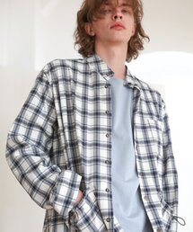 CHECK STRING POCKET SHIRTS JACKET GREY