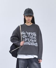 STANDARDERROR（スタンダードエラー）の「87-STAN191 アートレタリングオーバーサイズジャカードニットチャコール（ニット/セーター）」