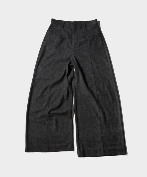 Camphor wood（カンファーウッド）の「WIDE BAGGY SEEM TUCK TWEED SLACKS / ワイドバギーシームタックツイードスラックス（スラックス・メンズ・ブラック/グレー・SMALL/MEDIUM/LARGE）」の20枚目の写真