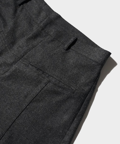 Camphor wood（カンファーウッド）の「WIDE BAGGY SEEM TUCK TWEED SLACKS / ワイドバギーシームタックツイードスラックス（スラックス・メンズ・ブラック/グレー・SMALL/MEDIUM/LARGE）」の22枚目の写真