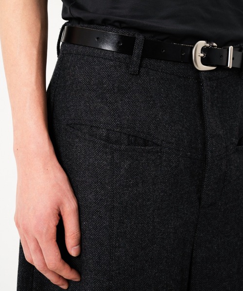 Camphor wood（カンファーウッド）の「WIDE BAGGY SEEM TUCK TWEED SLACKS / ワイドバギーシームタックツイードスラックス（スラックス・メンズ・ブラック/グレー・SMALL/MEDIUM/LARGE）」の9枚目の写真