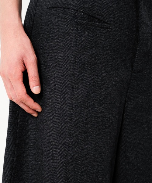 Camphor wood（カンファーウッド）の「WIDE BAGGY SEEM TUCK TWEED SLACKS / ワイドバギーシームタックツイードスラックス（スラックス・メンズ・ブラック/グレー・SMALL/MEDIUM/LARGE）」の11枚目の写真