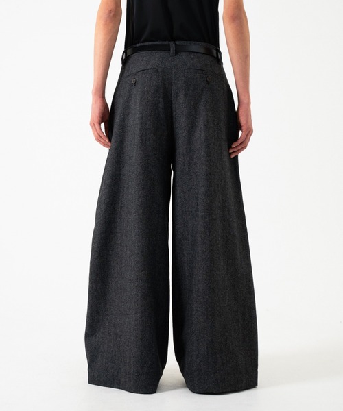 Camphor wood（カンファーウッド）の「WIDE BAGGY SEEM TUCK TWEED SLACKS / ワイドバギーシームタックツイードスラックス（スラックス・メンズ・ブラック/グレー・SMALL/MEDIUM/LARGE）」の14枚目の写真