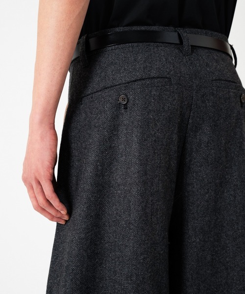 Camphor wood（カンファーウッド）の「WIDE BAGGY SEEM TUCK TWEED SLACKS / ワイドバギーシームタックツイードスラックス（スラックス・メンズ・ブラック/グレー・SMALL/MEDIUM/LARGE）」の15枚目の写真