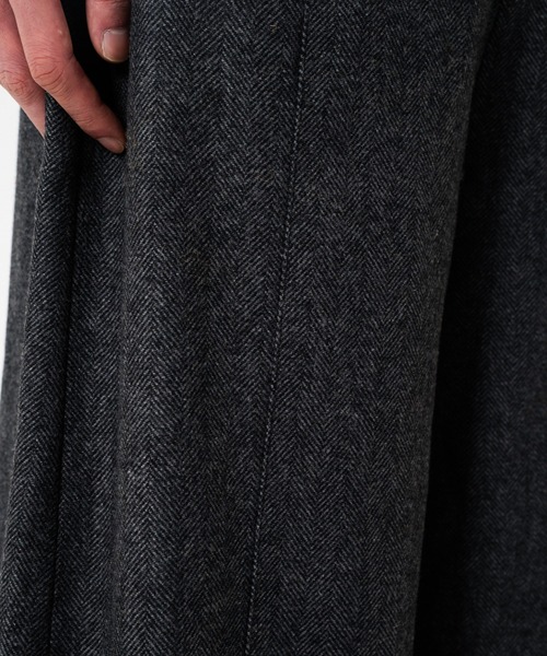 Camphor wood（カンファーウッド）の「WIDE BAGGY SEEM TUCK TWEED SLACKS / ワイドバギーシームタックツイードスラックス（スラックス・メンズ・ブラック/グレー・SMALL/MEDIUM/LARGE）」の19枚目の写真