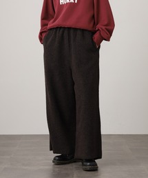 ウール混断ち切りストレートパンツ