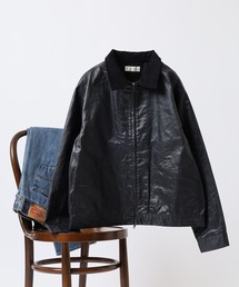many men many mind（メニーメンメニーマインド）の「MANYMENMANYMINDS フロッキー加工デニム/PUコーティング加工デニム/ZIPJKT（デニムジャケット）」