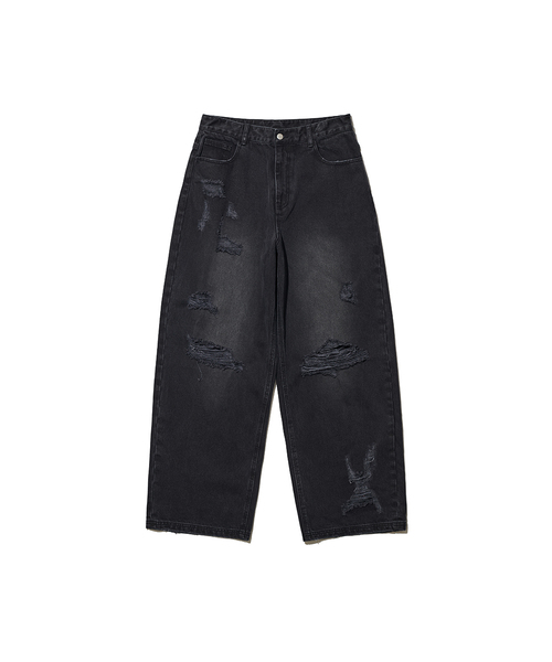 DEFGARMENTS（デフグラメンツ）の「デストロイドジン[2カラー]（デニムパンツ・レディース・ダークブルー/ブラック・X-SMALL/SMALL/MEDIUM/LARGE）」の2枚目の写真