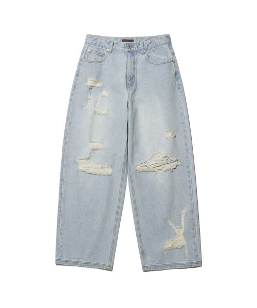 DEFGARMENTS（デフグラメンツ）の「デストロイドジン[2カラー]（デニムパンツ・レディース・ダークブルー/ブラック・X-SMALL/SMALL/MEDIUM/LARGE）」の4枚目の写真