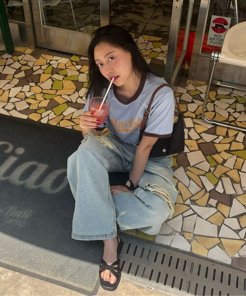 DEFGARMENTS（デフグラメンツ）の「デストロイドジン[2カラー]（デニムパンツ・レディース・ダークブルー/ブラック・X-SMALL/SMALL/MEDIUM/LARGE）」の12枚目の写真