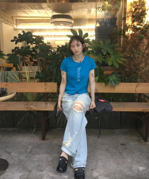 DEFGARMENTS（デフグラメンツ）の「デストロイドジン[2カラー]（デニムパンツ・レディース・ダークブルー/ブラック・X-SMALL/SMALL/MEDIUM/LARGE）」の18枚目の写真