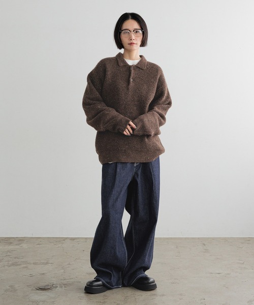 LOWRYS FARM（ローリーズファーム）の「【LFM(U)】DENIMタックワイドパンツ　 606821（デニムパンツ・メンズ・ブラック/ホワイト/インディゴブルー・MEDIUM/LARGE）」の17枚目の写真