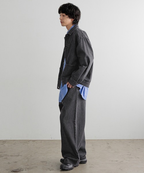 LOWRYS FARM（ローリーズファーム）の「【LFM(U)】DENIMタックワイドパンツ　 606821（デニムパンツ・メンズ・ブラック/ホワイト/インディゴブルー・MEDIUM/LARGE）」の11枚目の写真