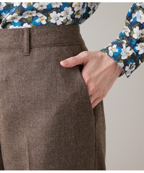 セール】ウールフラノ センタープレスワイドパンツ（その他パンツ