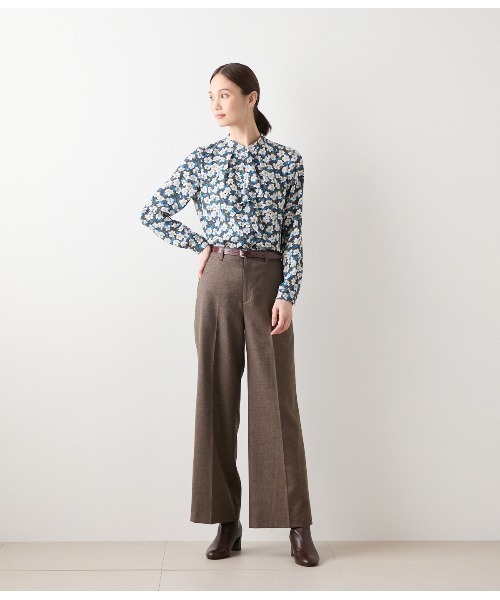 セール】ウールフラノ センタープレスワイドパンツ（その他パンツ