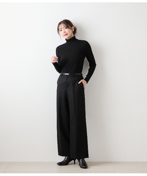 ニューヨーカー（NEWYORKER）/ウールフラノ センタープレスワイドパンツ セール】ウールフラノ センタープレスワイドパンツ（その他パンツ