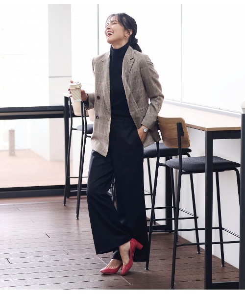 セール】ウールフラノ センタープレスワイドパンツ（その他パンツ