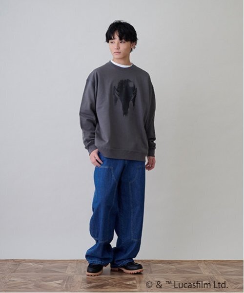 GLAZOS（グラソス）の「【GLSW.】 STAR WARS  マンダロリアン／裏毛アソートプリントトレーナー（スウェット・キッズ・ブラック/グレー/ライトグレー/チャコール/ダークグレー・M/L/LL）」の5枚目の写真