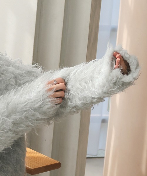 DONOBAN(ドノバン)の「フラッフィーカーディガン(カーディガン/ボレロ・レディース・グレー/ホワイト/ピンク・ONE SIZE)」の4枚目の写真