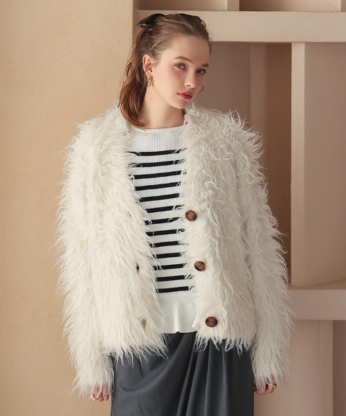 DONOBAN(ドノバン)の「フラッフィーカーディガン(カーディガン/ボレロ・レディース・グレー/ホワイト/ピンク・ONE SIZE)」の15枚目の写真