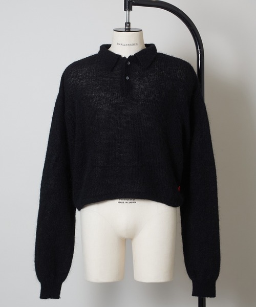 SHINYAKOZUKA（シンヤコヅカ）の「SLIGHT POLO（ニット/セーター・メンズ・ライトグレー/ブラック・MEDIUM/LARGE/SMALL）」の2枚目の写真