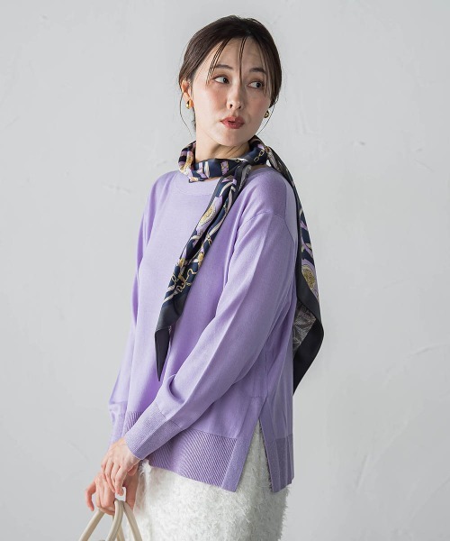 LAUTREAMONT(ロートレアモン)の「ANGELINAリブスリーブニット≪WEB限定11号/洗える≫(ニット/セーター・レディース・ライトグレー/ベージュ/ブラック/ブラック系その他/パープル/グリーン/ベージュ系その他/パープル系その他・9号/11号)」の8枚目の写真
