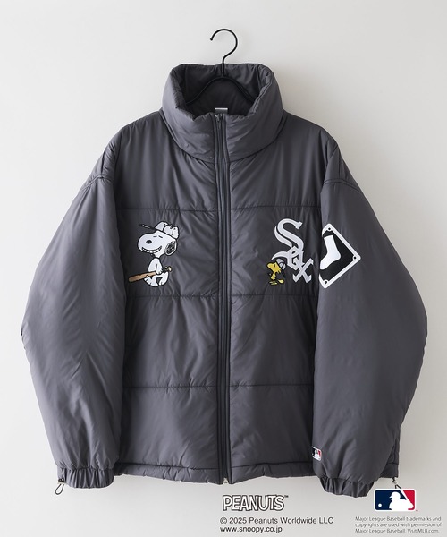 セール】【PEANUTS×MLB】オリジナルデザイン スタンドナイロンパファー