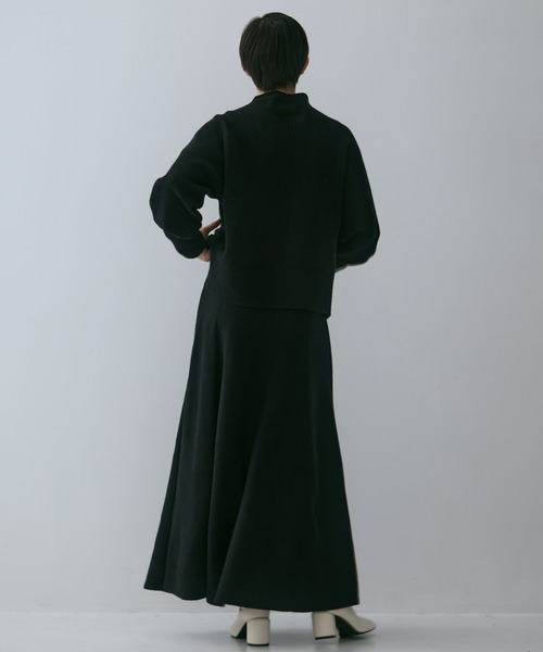 WRAPINKNOT（ラッピンノット）の「【WRAPINKNOT/ラッピンノット】《STUDIOUS別注》 CASHMERE FLARE LONG SKIRT/カシミアフレアロングスカート（スカート・レディース・ダークネイビー/アイボリー/ワイン・0/1）」の15枚目の写真