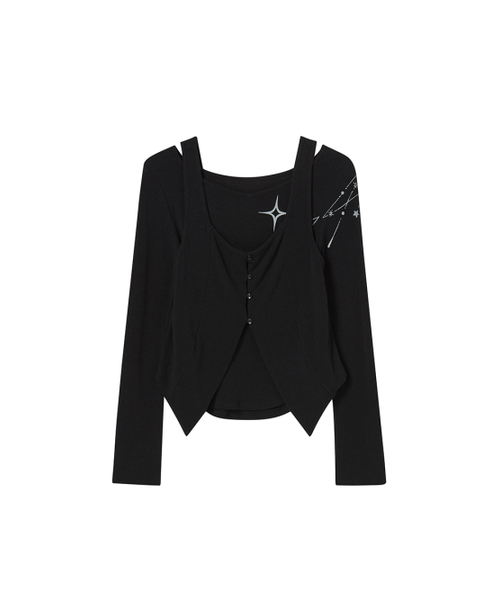 NYXX(エヌワイエックスエックス)の「LAYERED L/S BLACK(Tシャツ/カットソー・レディース・その他・F)」の2枚目の写真