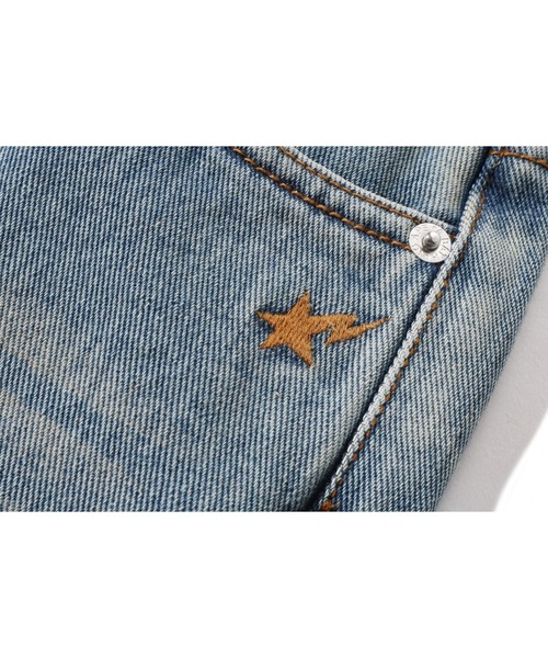 A BATHING APE(アベイシングエイプ)の「A BATHING APE LOGO BOOTCUT DENIM PANTS(デニムパンツ・レディース・インディゴブルー・X-SMALL/SMALL/MEDIUM)」の5枚目の写真