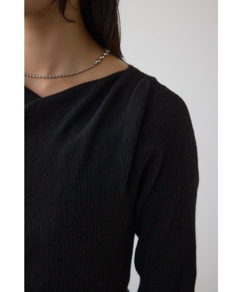 AZUL by moussy（アズールバイマウジー）の「布帛ドッキングドレープニットワンピース（ワンピース・レディース・ブラウン/ブラック・SMALL/MEDIUM）」の10枚目の写真