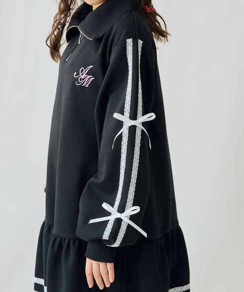 セール】ハーフZIP リボンラインワンピース（ワンピース）｜Amourire