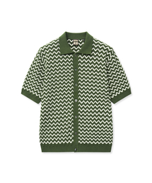 IOLO（イオロ）の「バイアスハーフニットシャツ_カーキ（ニット/セーター）」