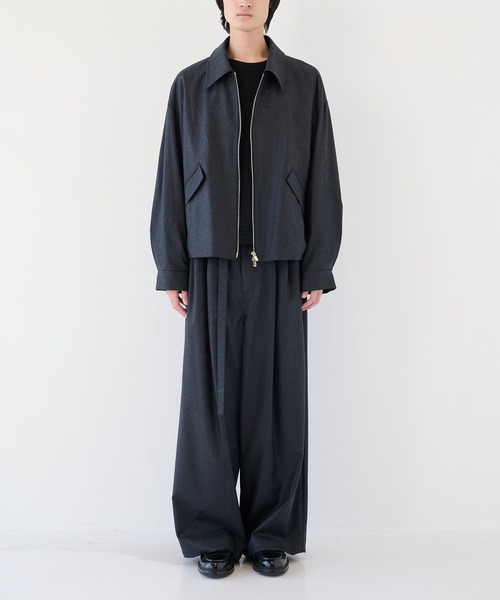 SHAREEF（シャリーフ）の「【SHAREEF】2/72強圧縮フラノ　ブルゾン（ブルゾン・メンズ・ブラック/ダークグレー・1/2）」の19枚目の写真