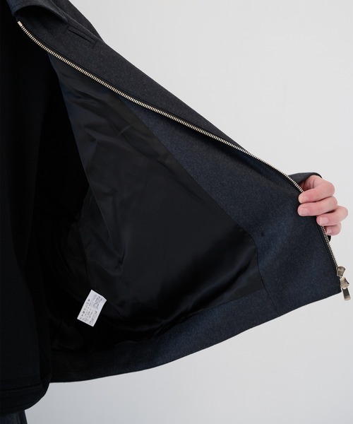 SHAREEF（シャリーフ）の「【SHAREEF】2/72強圧縮フラノ　ブルゾン（ブルゾン・メンズ・ブラック/ダークグレー・1/2）」の14枚目の写真