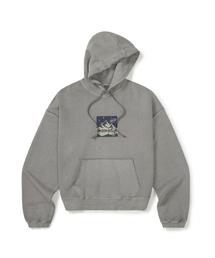 [Mmlg] DYED DAMAGE EM MOUNTAIN HOODIE (CHARCOAL)