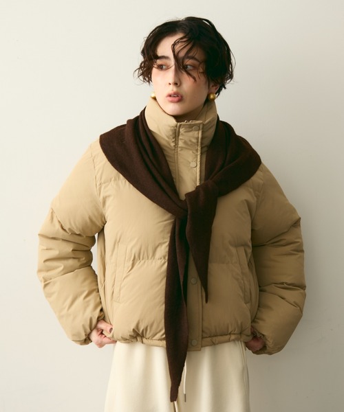 Trish（トリッシュ）の「ハイネックパフィショートジャケット（ダウンジャケット/コート・レディース・ブラック/ベージュ・FREE）」の22枚目の写真