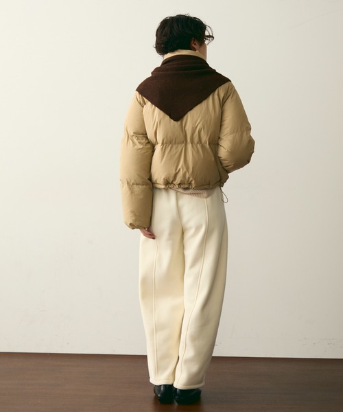 Trish（トリッシュ）の「ハイネックパフィショートジャケット（ダウンジャケット/コート・レディース・ブラック/ベージュ・FREE）」の13枚目の写真