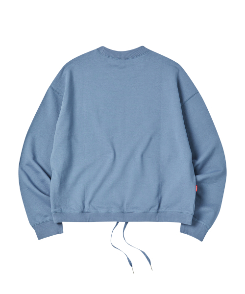 COMONINOZ（コモニノズ）の「W HEM STRING CROP MTM [DEEP BLUE]（スウェット・レディース・ダークブルー・FREE）」の2枚目の写真
