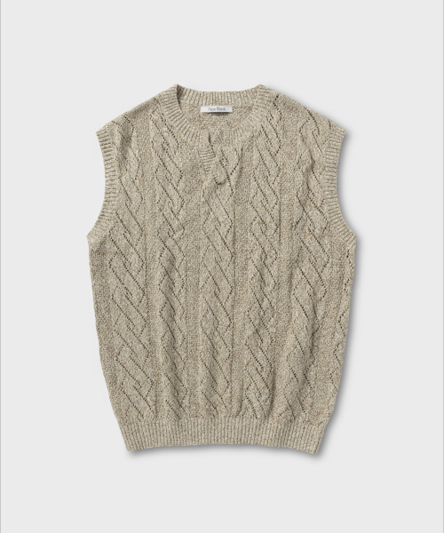 NONBLANK(ノンブランク)の「クロシェベスト_BEIGE(ベスト・メンズ・ベージュ・MEDIUM/LARGE/X-LARGE)」の1枚目の写真