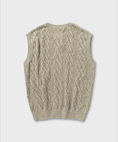 NONBLANK(ノンブランク)の「クロシェベスト_BEIGE(ベスト・メンズ・ベージュ・MEDIUM/LARGE/X-LARGE)」の2枚目の写真