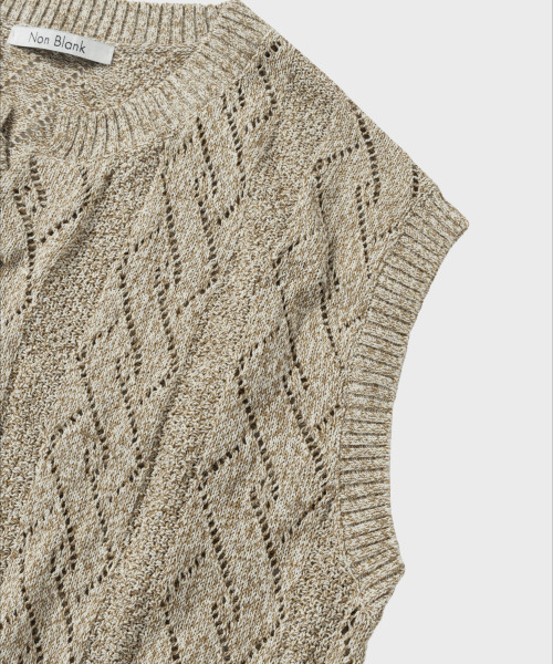 NONBLANK(ノンブランク)の「クロシェベスト_BEIGE(ベスト・メンズ・ベージュ・MEDIUM/LARGE/X-LARGE)」の4枚目の写真